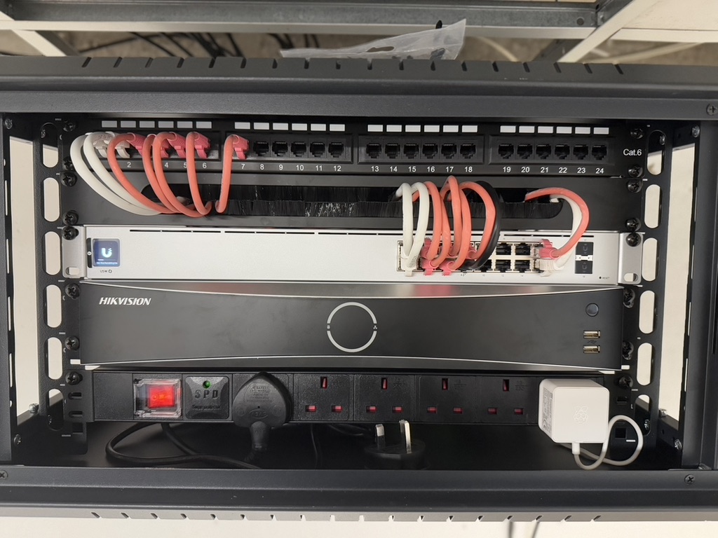 Installed CCTV recording and network rack by AGF Services